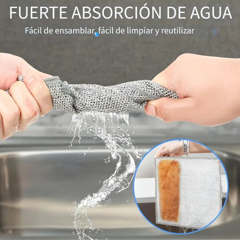 4 paños de limpieza ultrafinos con malla