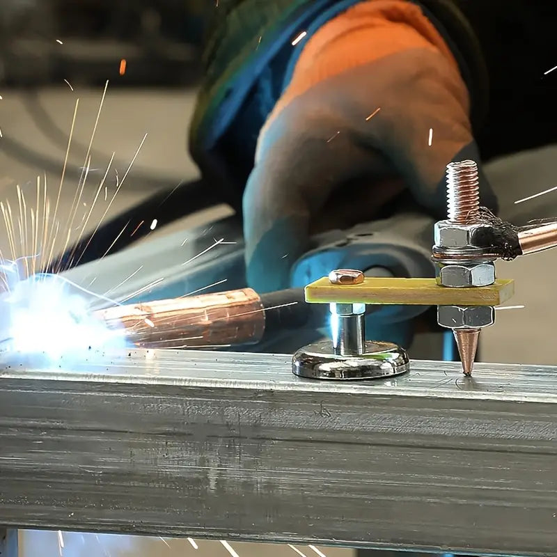 1pc Soporte Magnético de Soldadura Mejorado, Pinza de Succión Fuerte con Cabeza Magnética,