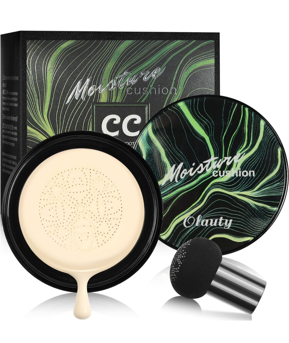 #2/#3.  Base de maquillaje CC tono  Cream con cojín de aire de cabeza de hongo, crema BB, corrector hidratante de larga duración, base de maquillaje BB Cream hidratante con esponja de maquillaje de hongos