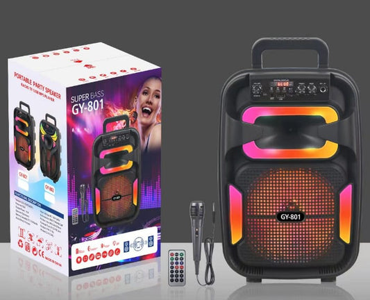 ALTAVOZ BLUETOOTH CON MICRÓFONO JUNGLEE , LUZ LED, KARAOKE, TARJETA SD, USB AUX, ALTAVOZ DE GRAN TAMAÑO