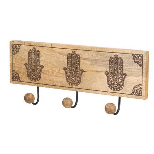 Perchero de madera mano de fatima
