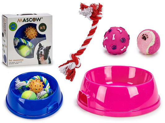 Comedero para Perro Set Plástico 25,8 x 7,5 x 25,8 cm