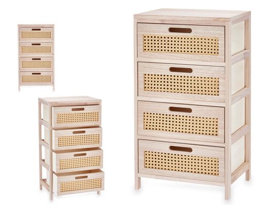 Cajonera Rattan Natural 40 x 73 x 29 cm 4 cajones