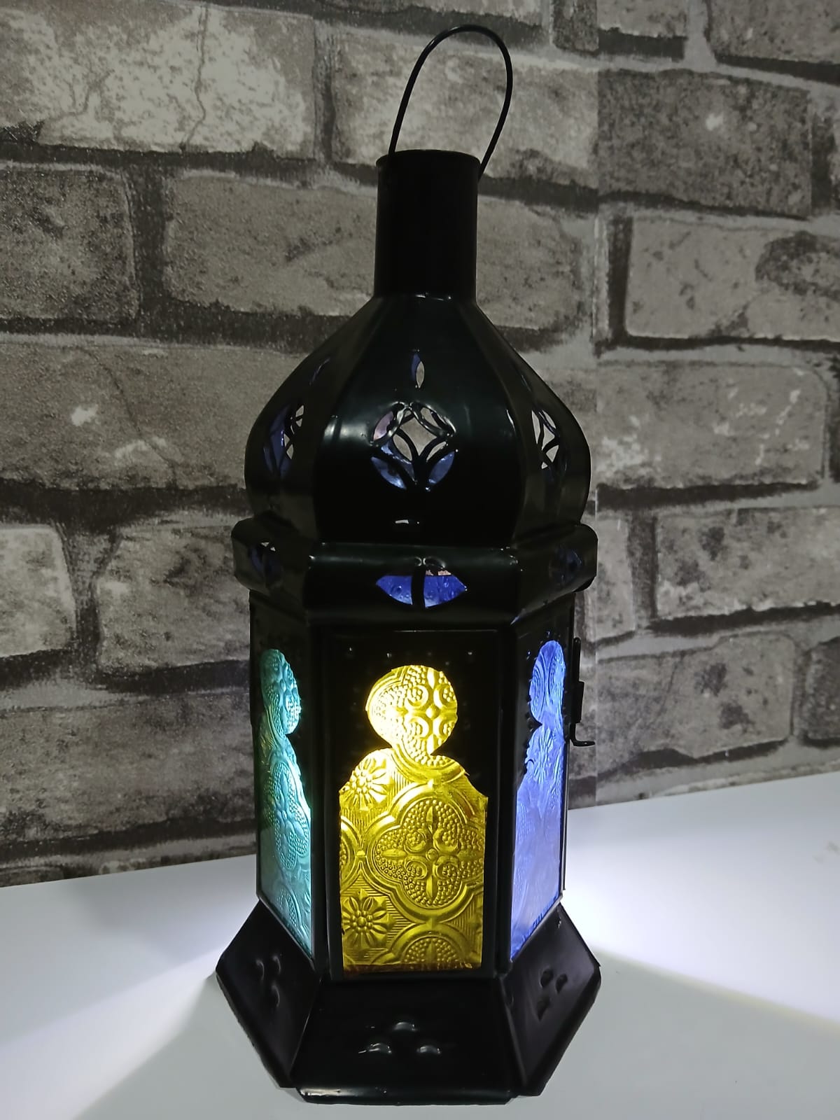 Porta velas marroquí de metal