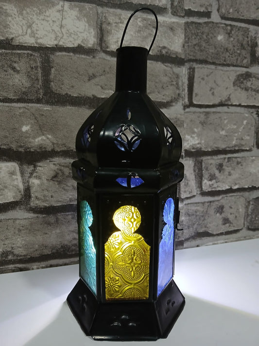 Porta velas marroquí de metal