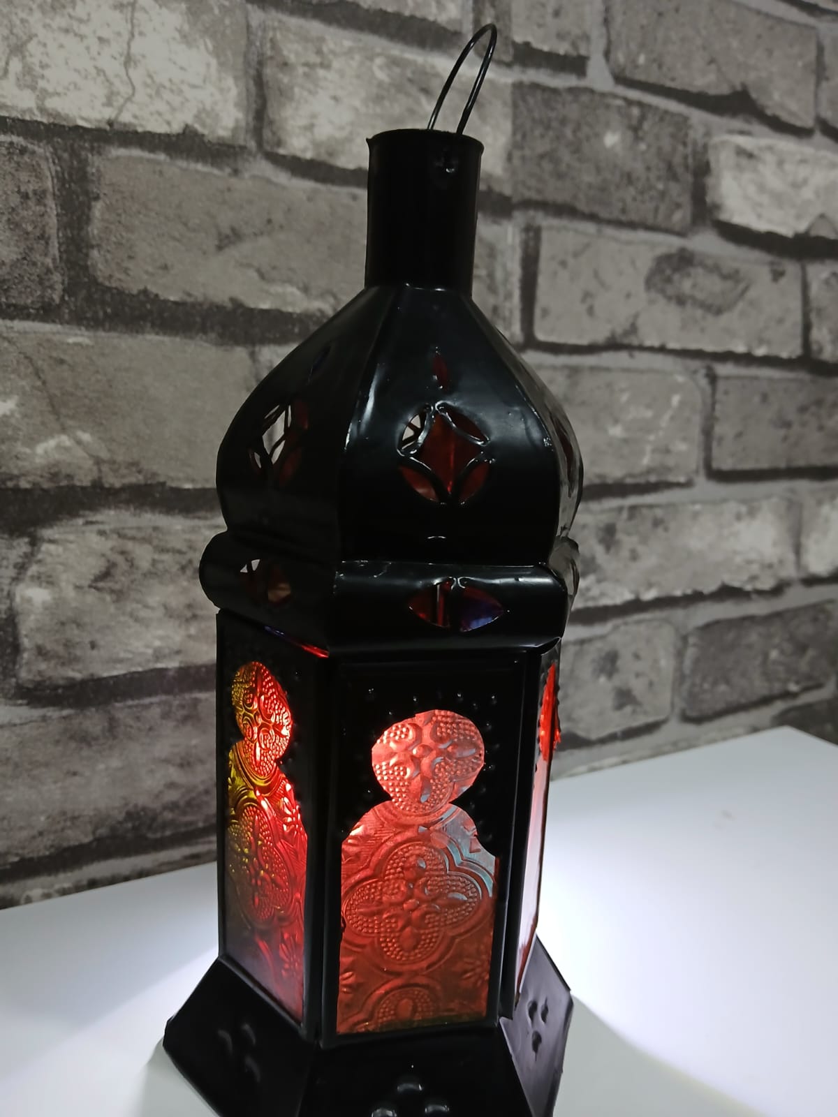 Porta velas marroquí de metal