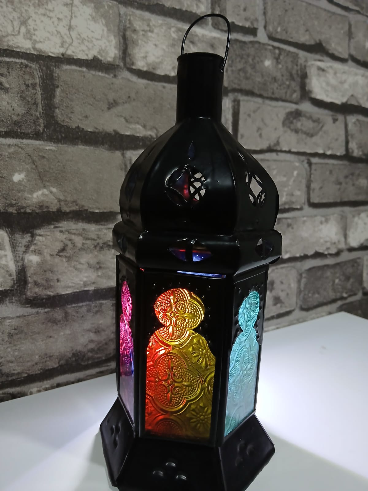 Porta velas marroquí de metal