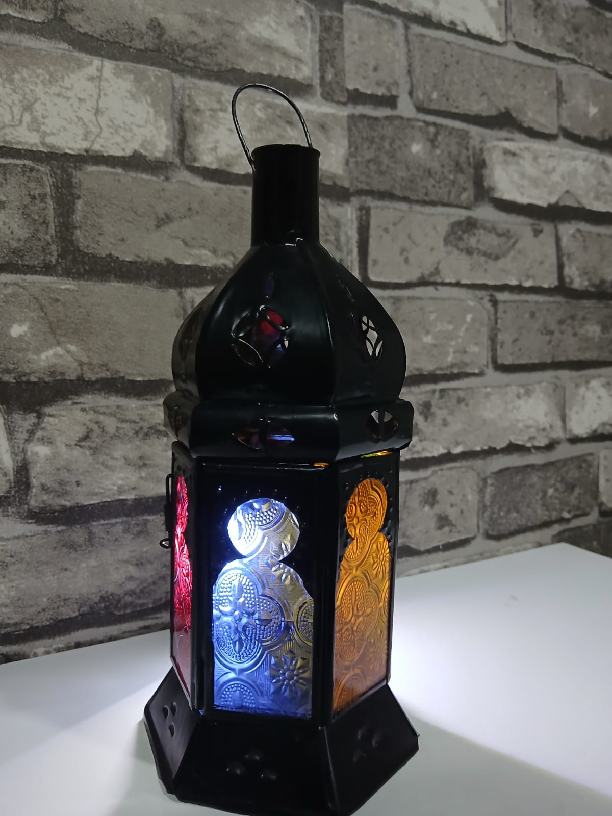 Porta velas marroquí de metal