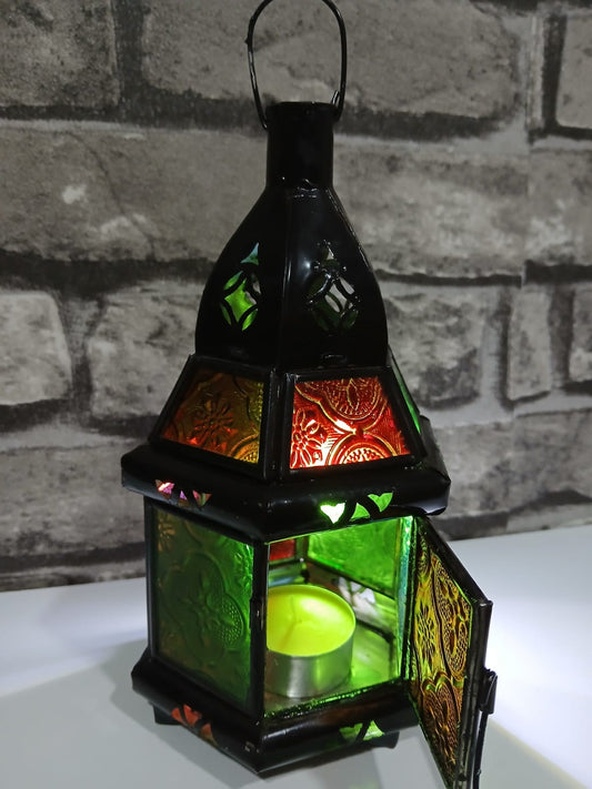 Porta Vela Árabe Cúpula Cristal Multicolor (27 cm×10 cm) 9.90