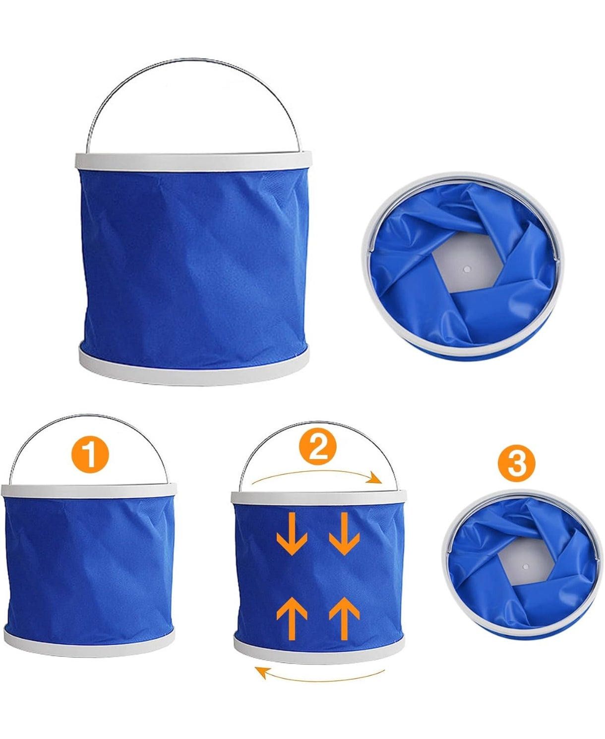 Cubo plegable, 11 L, portátil