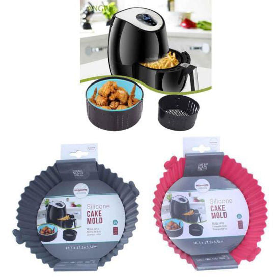MOLDES SILICONA AIR FRYER 18,5X17,5X5,5CM SURTIDO