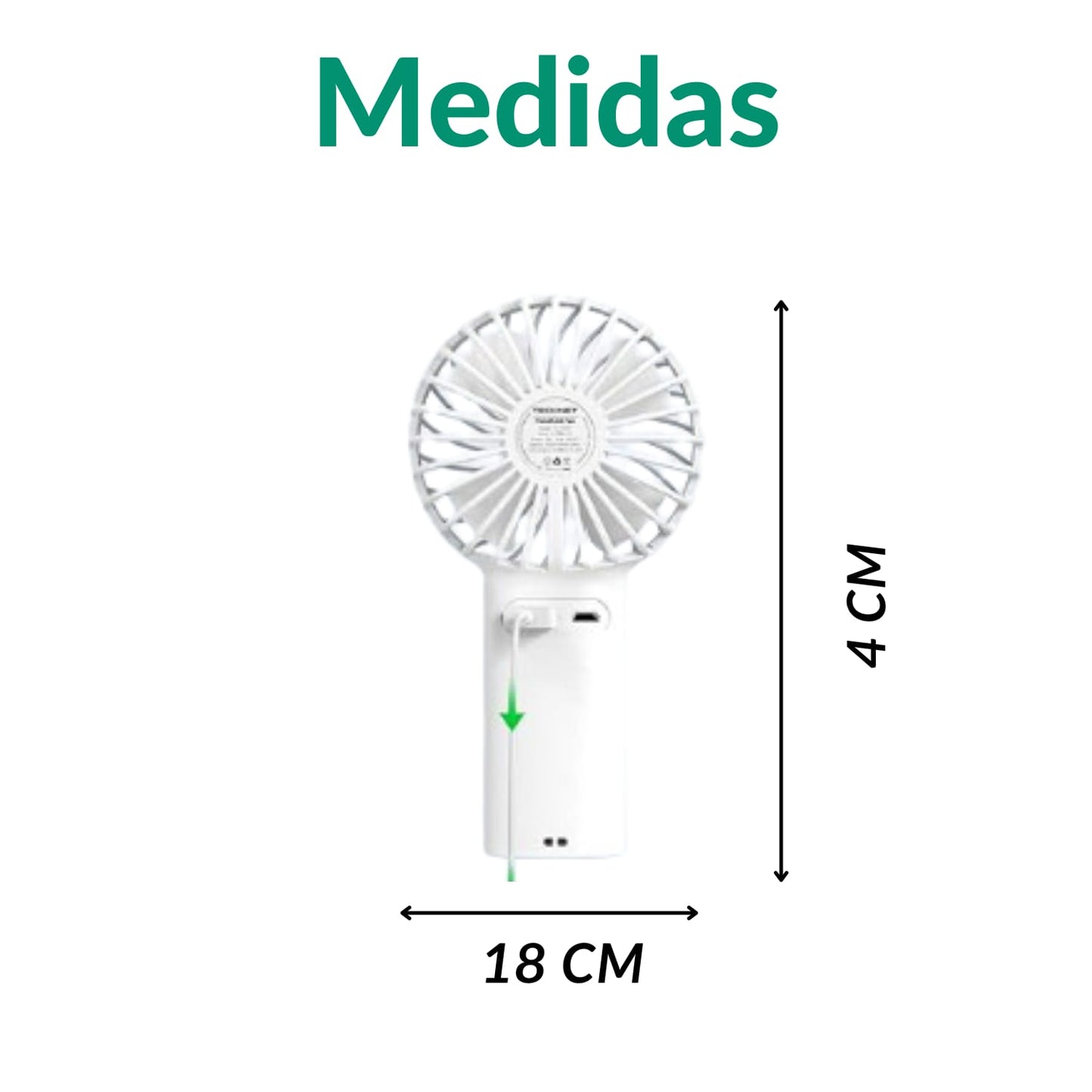 Ventilador De Escritorio Usb Recargable 2 Velocidades