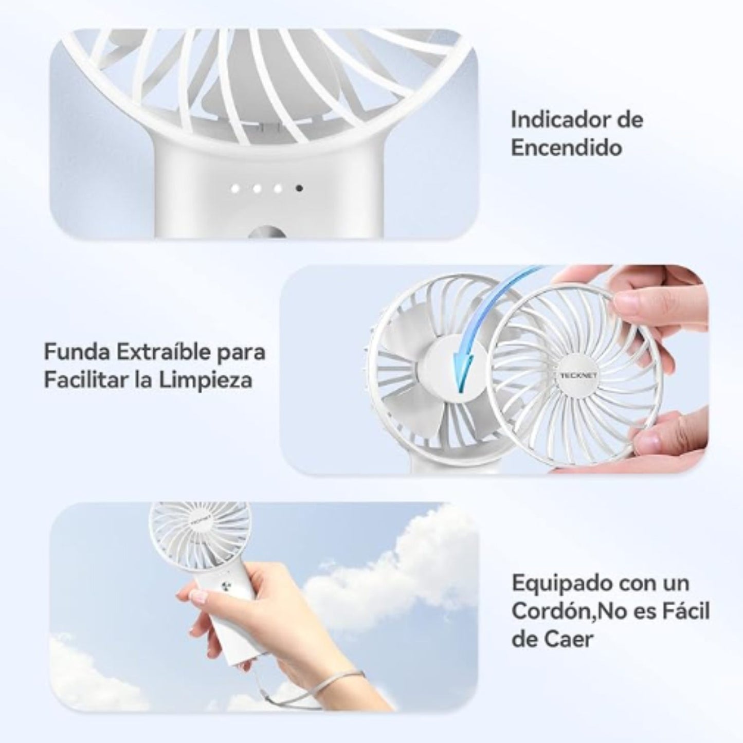 Ventilador De Escritorio Usb Recargable 2 Velocidades