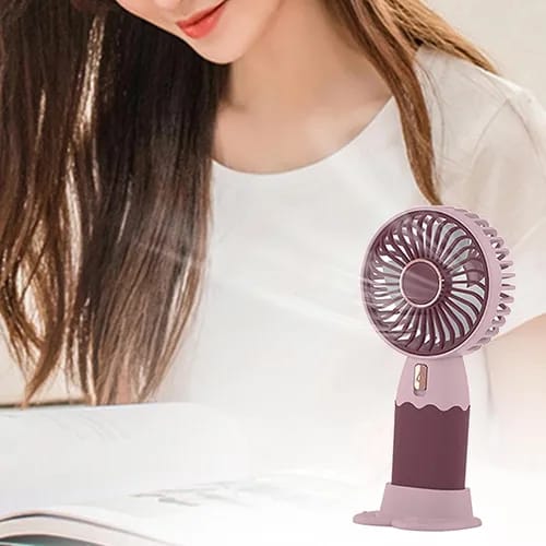 Mini Ventilador Portatil De Mano Recargable Soporte Celular