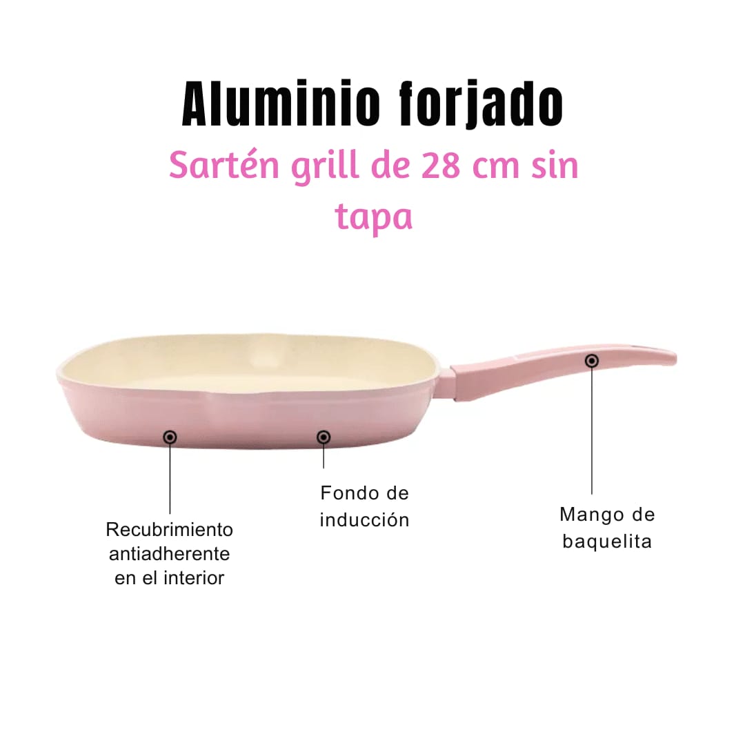 Royal swiss Batería de Cocina Rosa de 10 Piezas