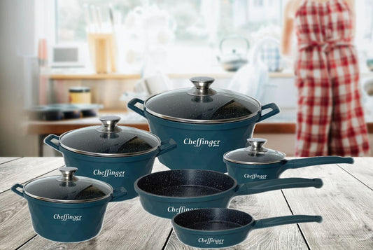 Cheffinger l 12 piezas ollas de inducción con guantes