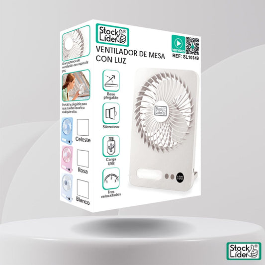 Ventilador de Mesa con Luz