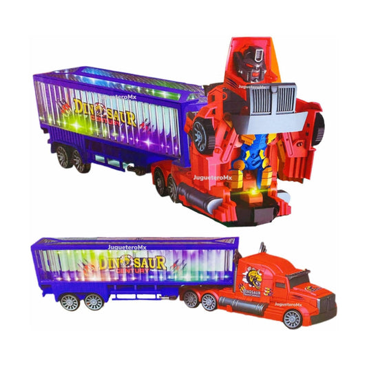 Tráiler Transformer Robot Con Luz Sonido Y Movimiento