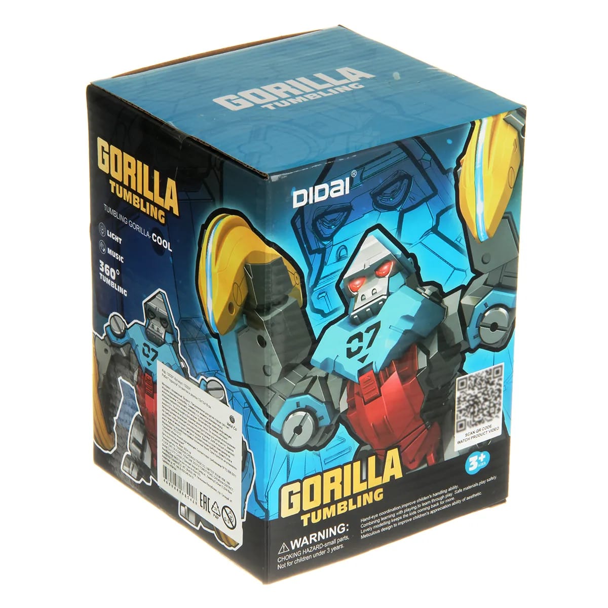 Robot gorila con luz y sonido en tamaño compacto y diseño original.