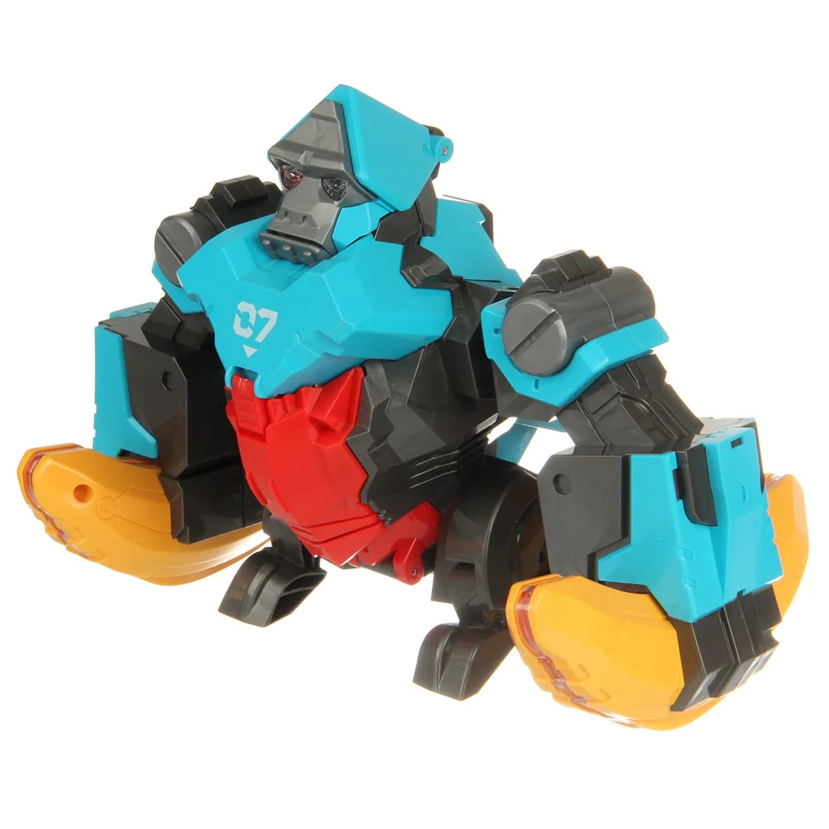 Robot gorila con luz y sonido en tamaño compacto y diseño original.