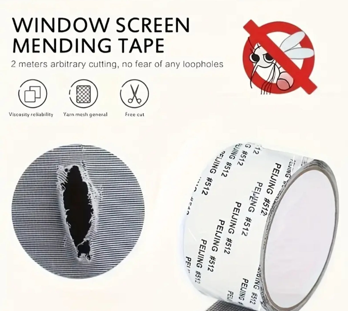 Cinta de reparación autoadhesiva para puertas y ventanas, 5cm.2m