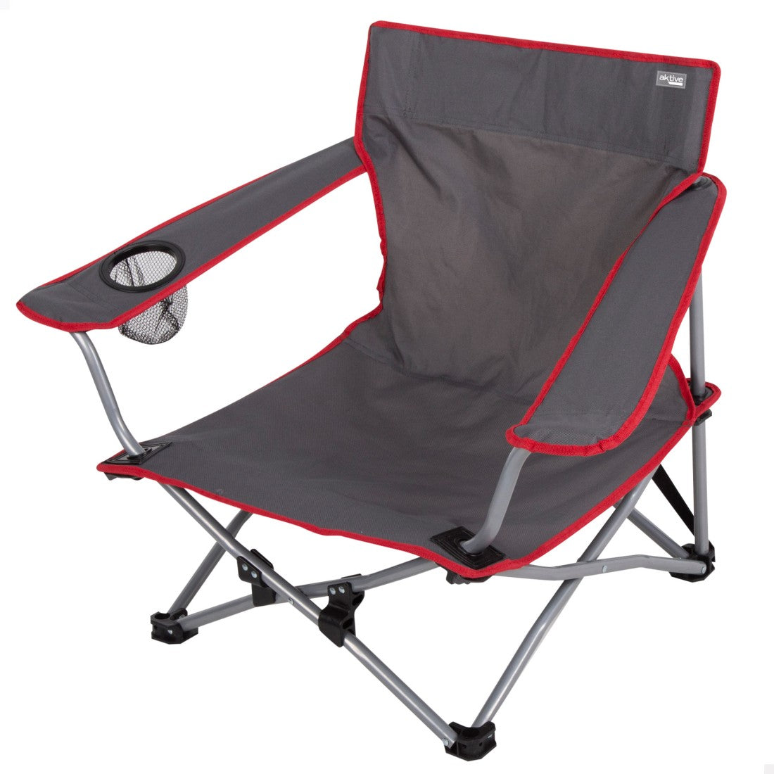 Silla baja plegable camping gris