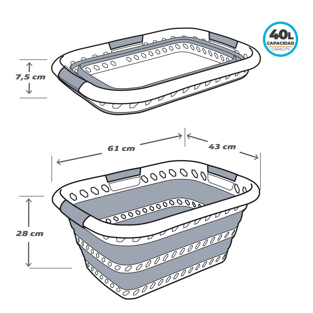 Cubo plegable para camping