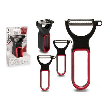 Set 3 Peladores Plastico Negro
