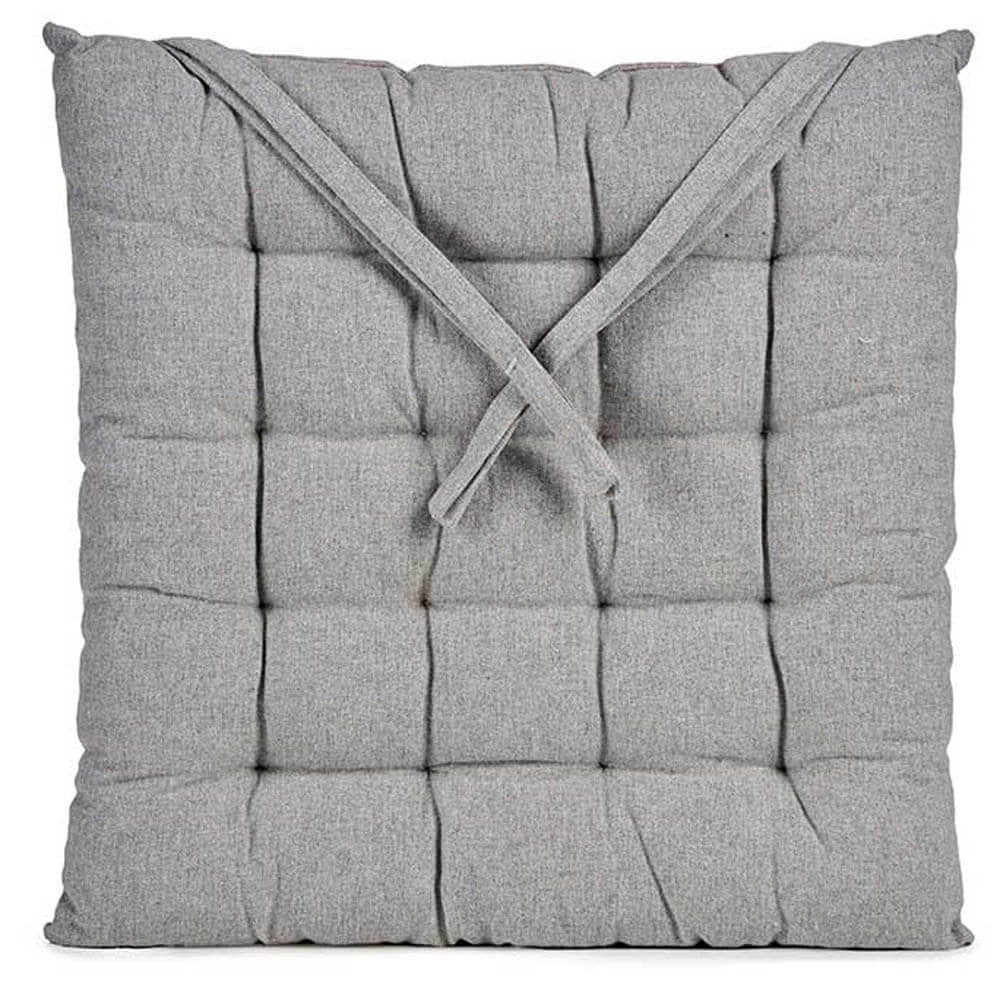 Cojín para silla gris de 40x40x5,5 cm, con relleno