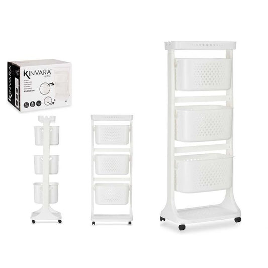 Carrito Verdulero Kinvara TP-749 Blanco Polipropileno Plástico 33 x 112 x 41 cmA
