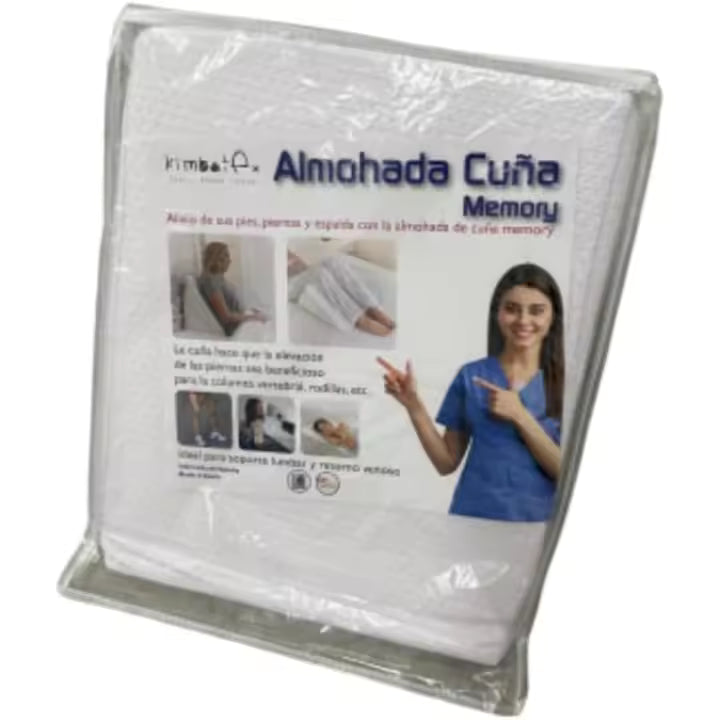 Almohada cojín con Forma de cuña para sofá y Cama. De Espuma Desenfundable blanca