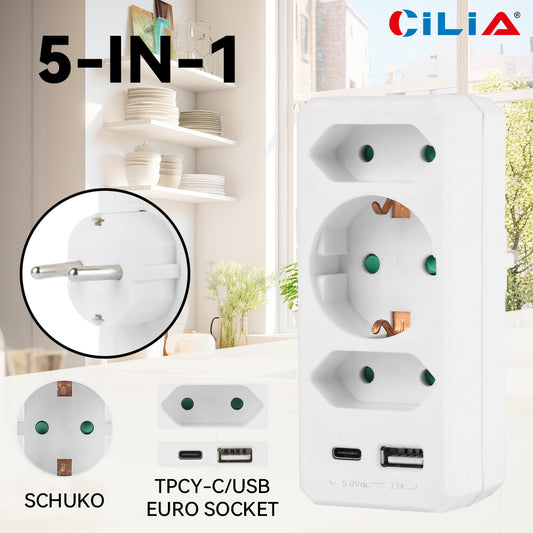 daptador 1x16a+2x10
Con obturador USB a+c 3.1A