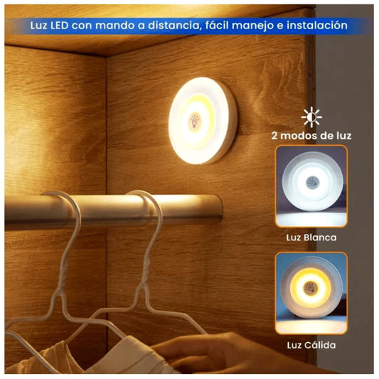Luz Led con Control Remoto Inalámbrico 3 unidades