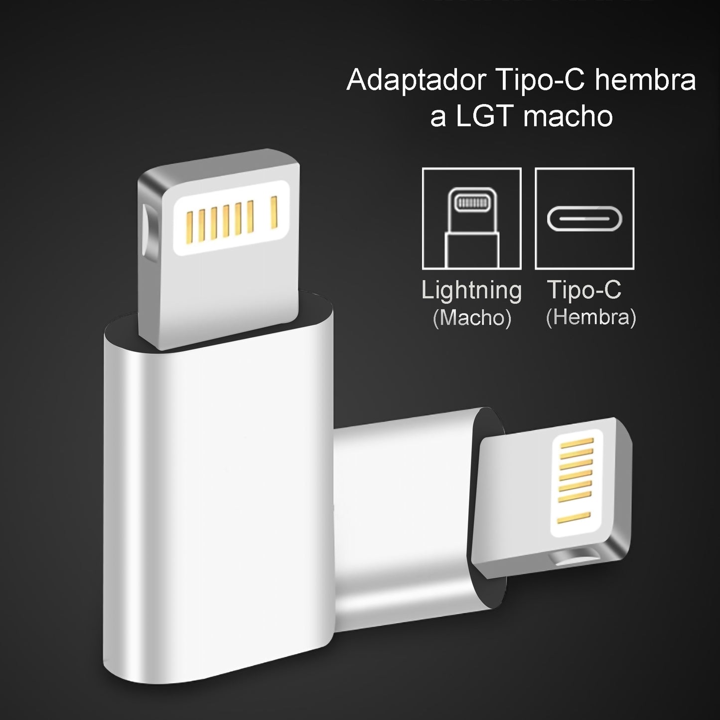 Adaptador LGT macho a TIPO C hembra