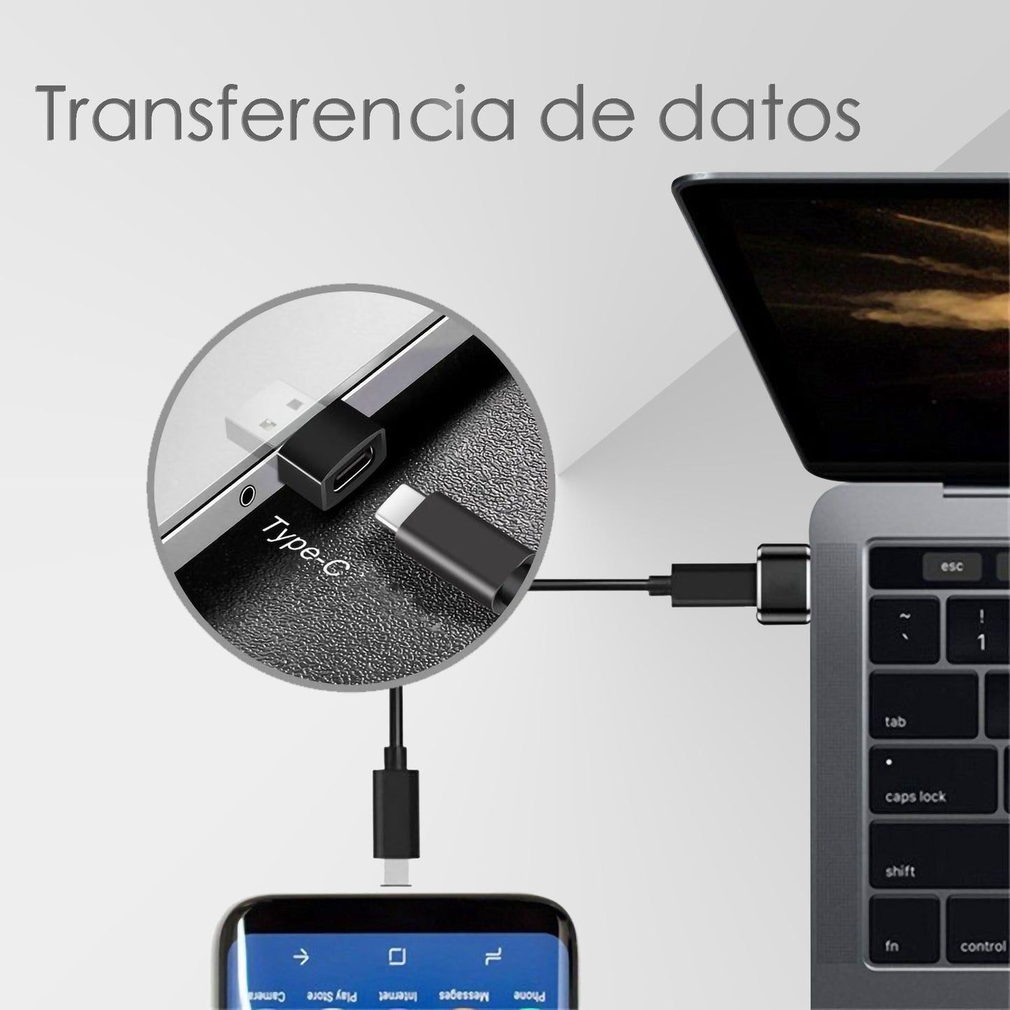 Adaptador Tipo-c macho a USB-A hembra