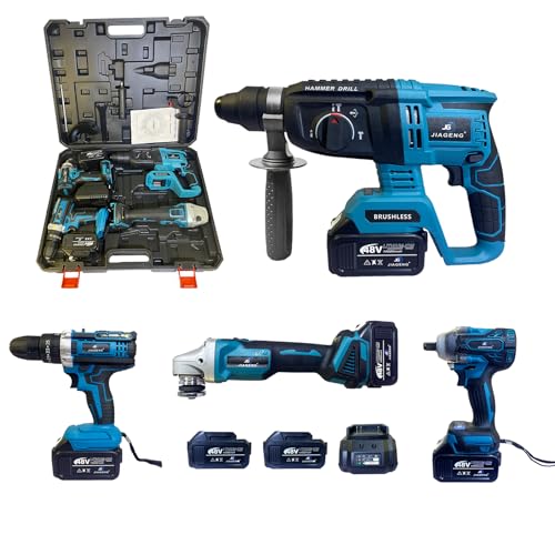 Kit de taladro percutor rotativo  4 en 1 de 48 V,