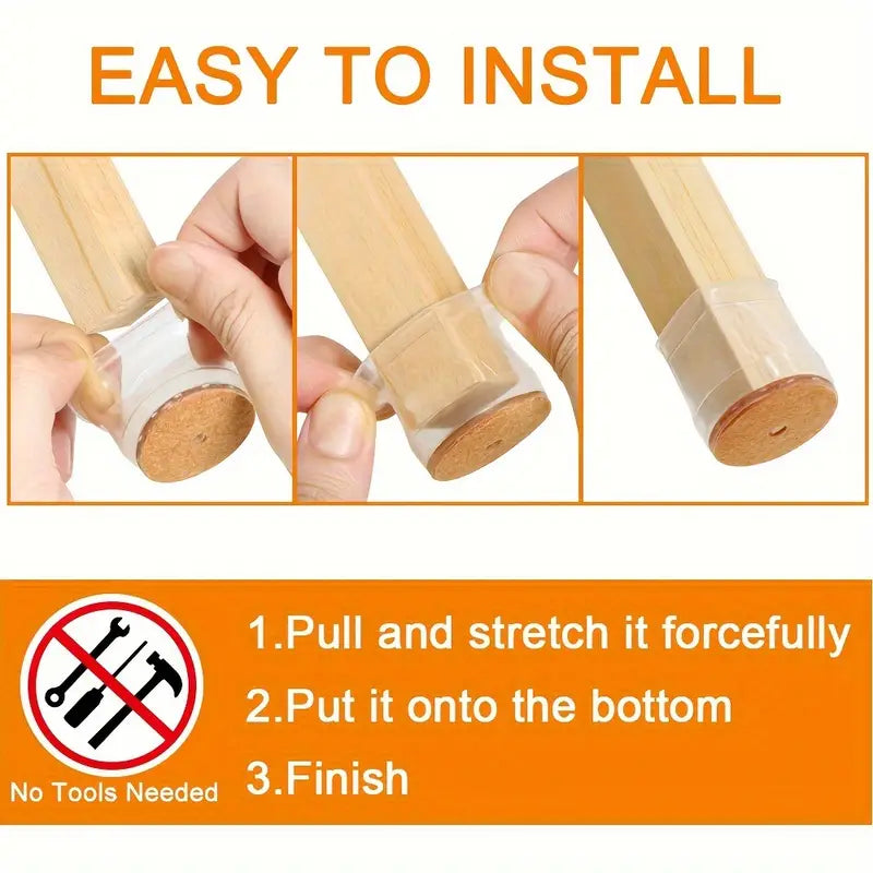 4 Protectores de Patas para Sillas, Cubiertos Fieltro