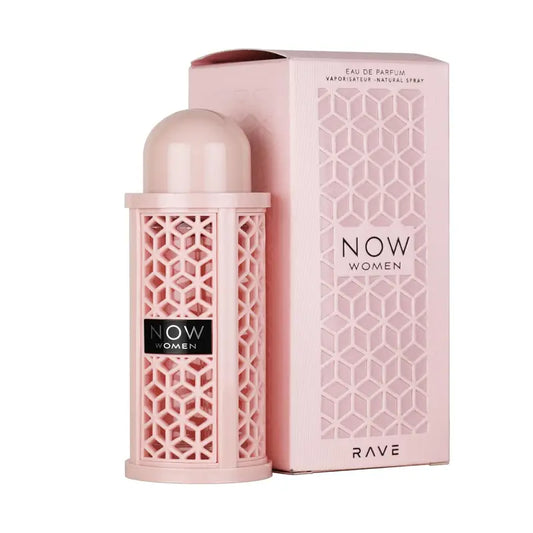 LATTAFA – “Rave Now Women” EDP Mujer 100 ml
Now Women de RAVE es una fragancia de la familia olfativa para Mujeres.  Las Notas de Salida son Frutas rojas y naranja; las Notas de Corazón son malvavisco, jazmín y lirio de los valles; las Notas de Fondo son