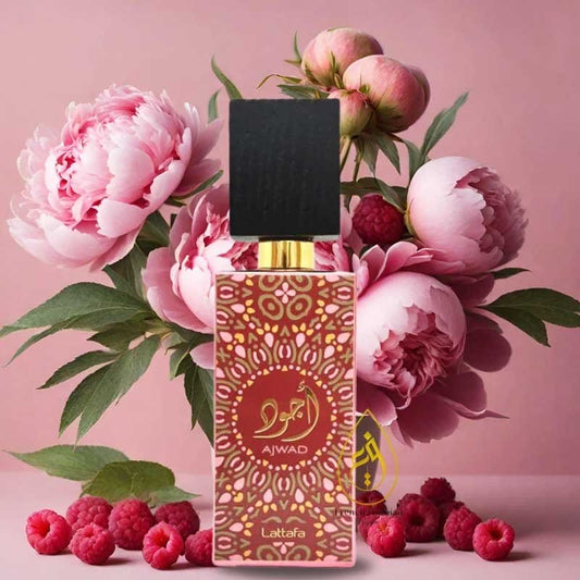El Perfume Ajwad Pink to Pink de Lattafa es una fragancia encantadora y sofisticada, diseñada especialmente para mujeres que desean destacarse con un aroma único y envolvente. Este Eau de Parfum, lanzado en 2024, combina magistralmente notas frutales, flo