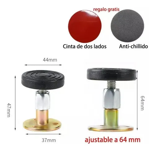 Tope Cama Pared Mueble Ajustable Antivibración Mediano