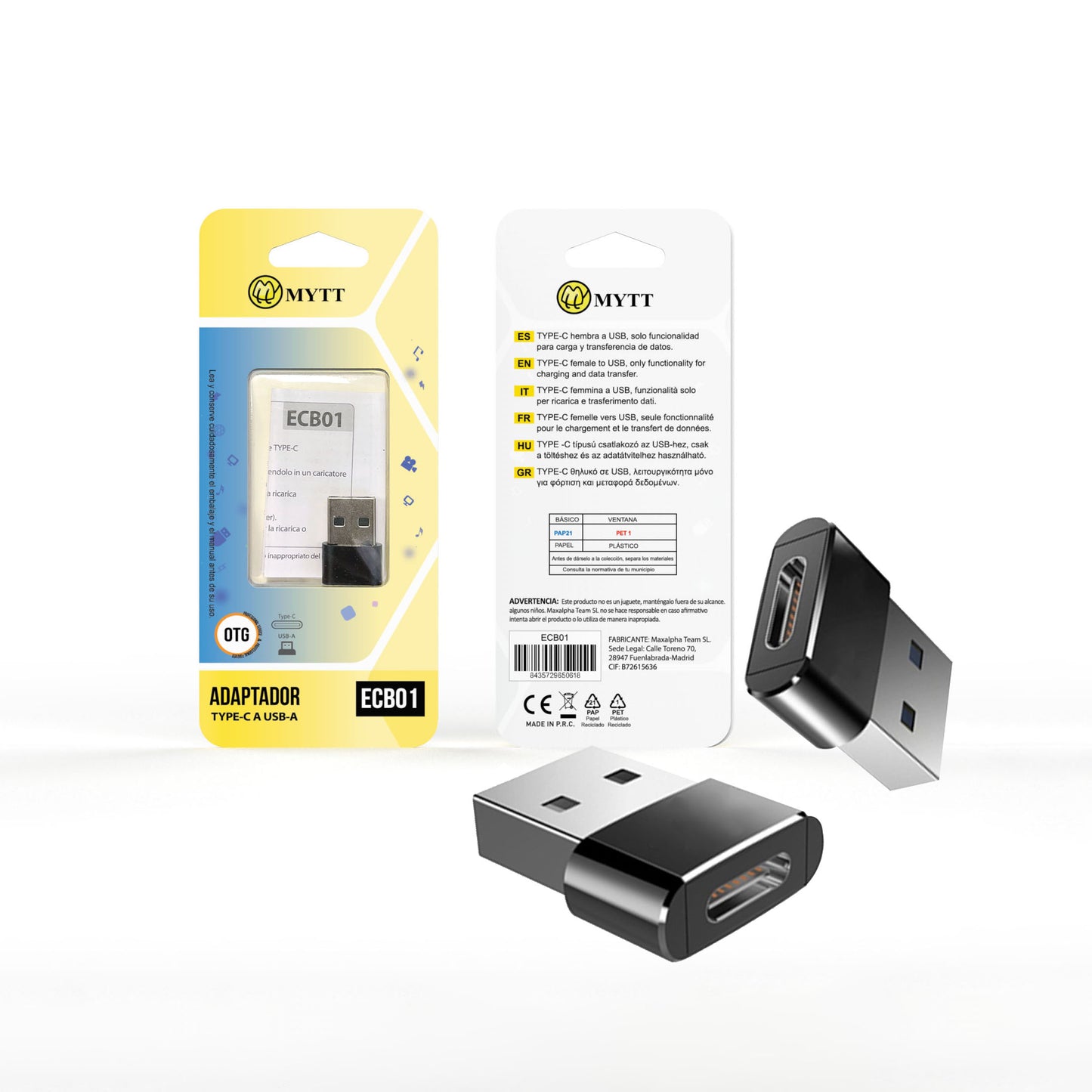 Adaptador Tipo-c macho a USB-A hembra