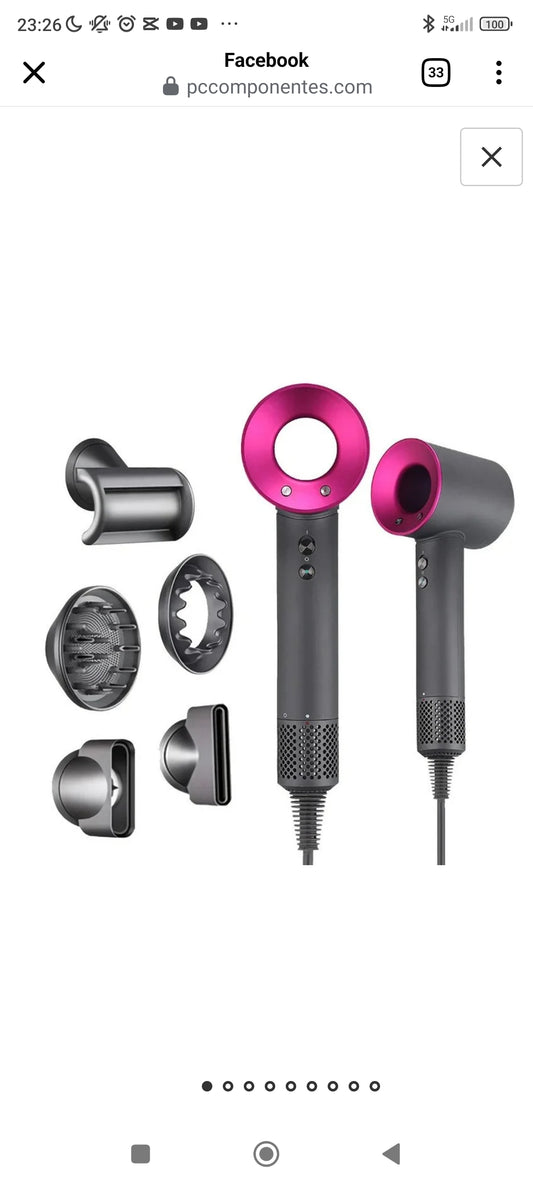 Secador de alta potencia profesional con multiples cabezales y sistema adaptable de calor y velocidad. Temperatura Ajustable: Este Secador profesional permite regular de forma precisa la temperatura en 4 ajustes de temperatura para tratar y cuidar el cabe