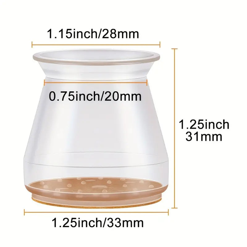 4 Protectores de Patas para Sillas, Cubiertos Fieltro