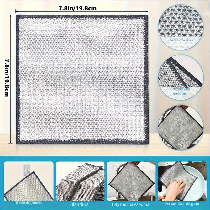 4 paños de limpieza ultrafinos con malla