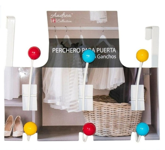 Perchero puerta con 6 ganchos - Organización para el hogar