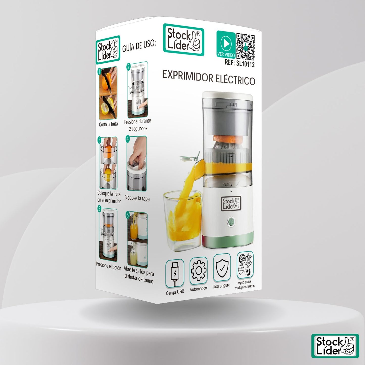 Exprimidor eléctrico
*Precio disponible sólo para usuarios registrados* (sin IVA)
Intensidad de la corriente: 6A Modo de carga: USB Peso: 1100g Voltaje: 7.4V Potencia: 45W Apto: Para múltiples frutas EAN: 8435737101126 Peso: 0.79 kg Medidas: 25 cm altura