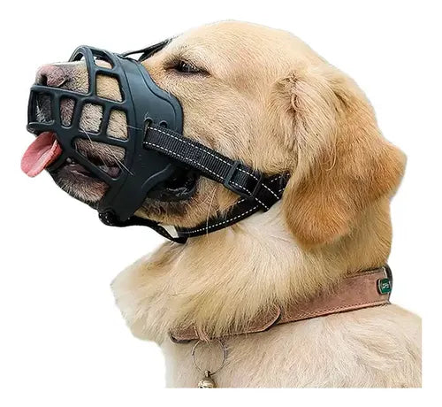 Bozal Canasta De Goma Resistente Y Confortable Color Negro Tamaño Talle 3 Terrapet