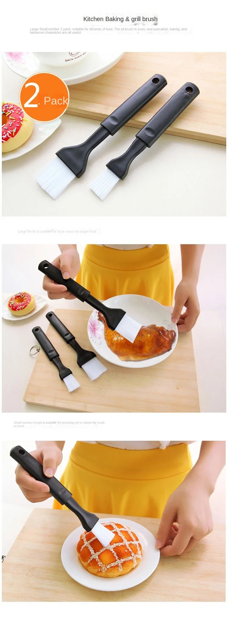 2 unids/set de brochas for repostería, práctica