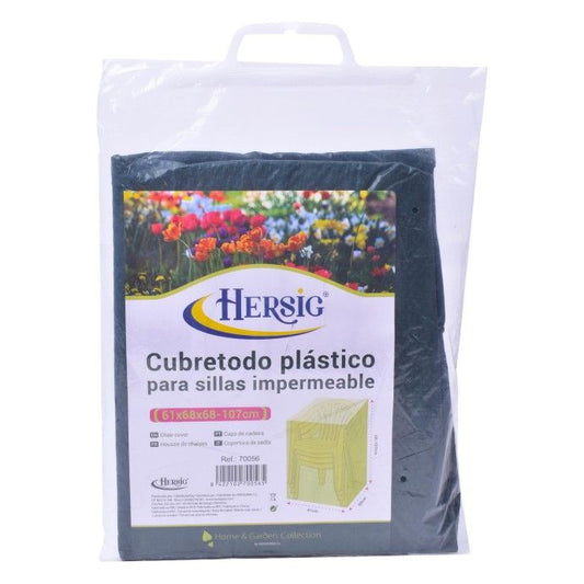 Funda protectora para sillas apilables de jardín de polipropileno 61x68x107 cm