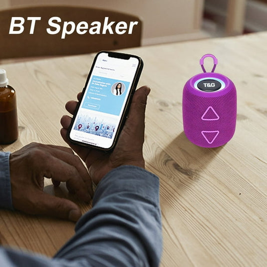 Altavoz 5.3 compatible con Bluetooth Altavoz de 1200 mAh Radio FM Luz LED (púrpura) WDOplteas Para estrenar